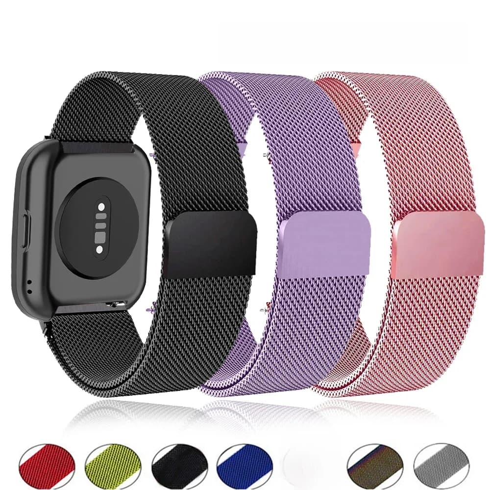 Bracelet magnétique pour Amazfit GTS/4/2//GTS4 Mini/BALANCE/Active 2/3/4 20mm 22mm, bracelet en maille métallique pour montre intelligente Amazfit Bip 5 6.