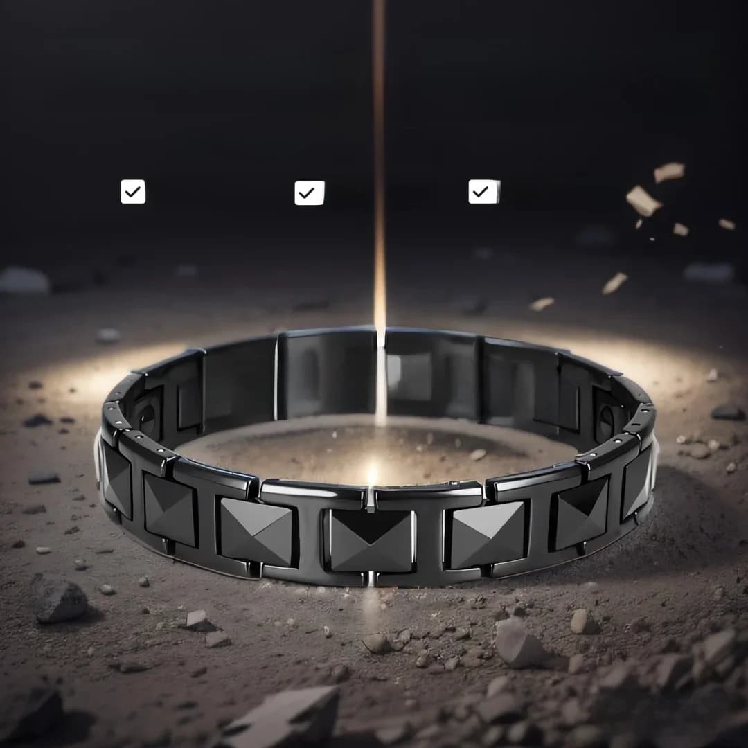 Pyramide – Bracelet énergétique en céramique noire pour Couple, Germanium, antioxydant, Anti-rayonnement, Anti-fatigue, santé