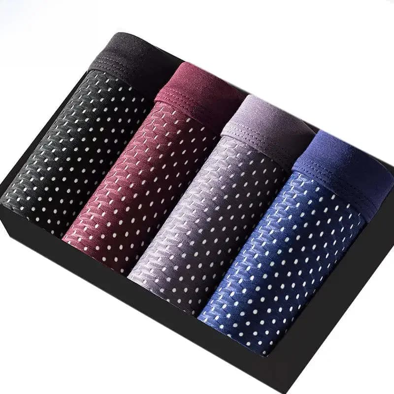 4 pièces/lot boxeurs pour hommes culottes de grandes tailles Shorts maille pour caleçons sous-vêtements en bambou culottes cadeaux pour hommes hommes