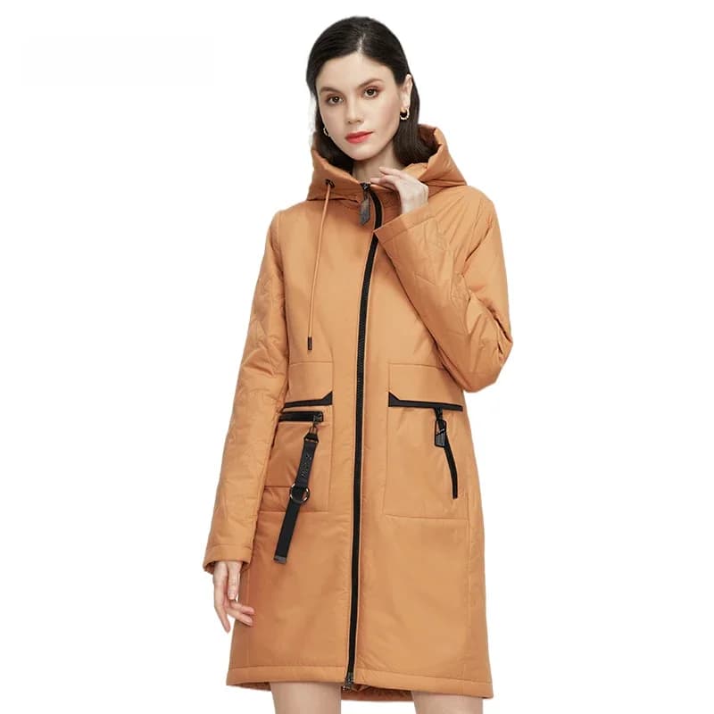 GASMAN-Manteau long et fin en coton pour femme, parka décontractée, trench-coat de haute qualité, veste de printemps, nouvelle collection automne 2022, 81872