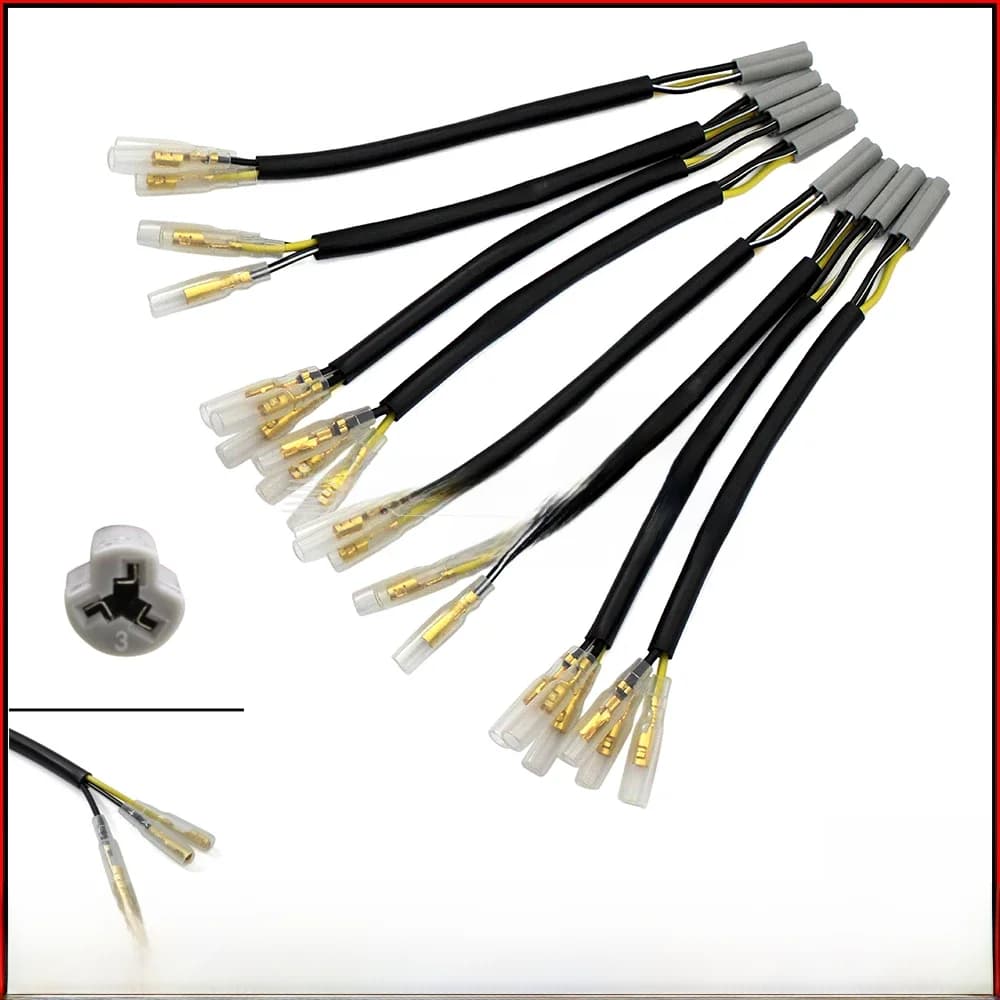 Connecteur de Clignotant OEM 7.5 à 3 Broches, Adaptateur pour Yamaha Suzuki DRZ 400SM 1000 SV650 GSF600S Bandit
