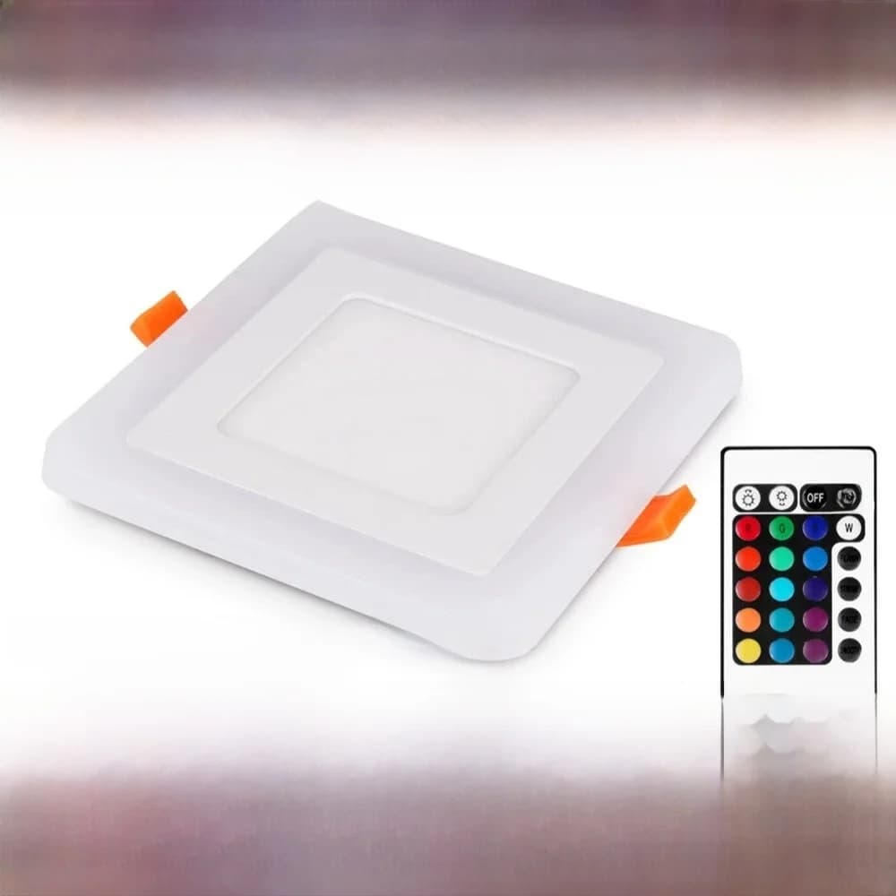 Downlight LED RGB rond/carré à intensité variable + télécommande 6w/9w/16w/24W panneau lumineux LED encastré au plafond AC85-265V + pilote