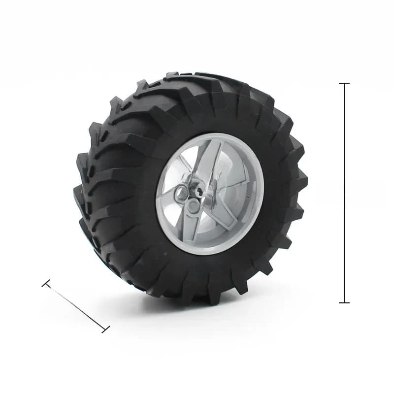 4 jeux de roues technologiques MOC 56 D. x34mm, course moyenne, 6 trous de broches avec pneu 107x44R, tracteur 15038 23798, blocs de construction en briques, jouets