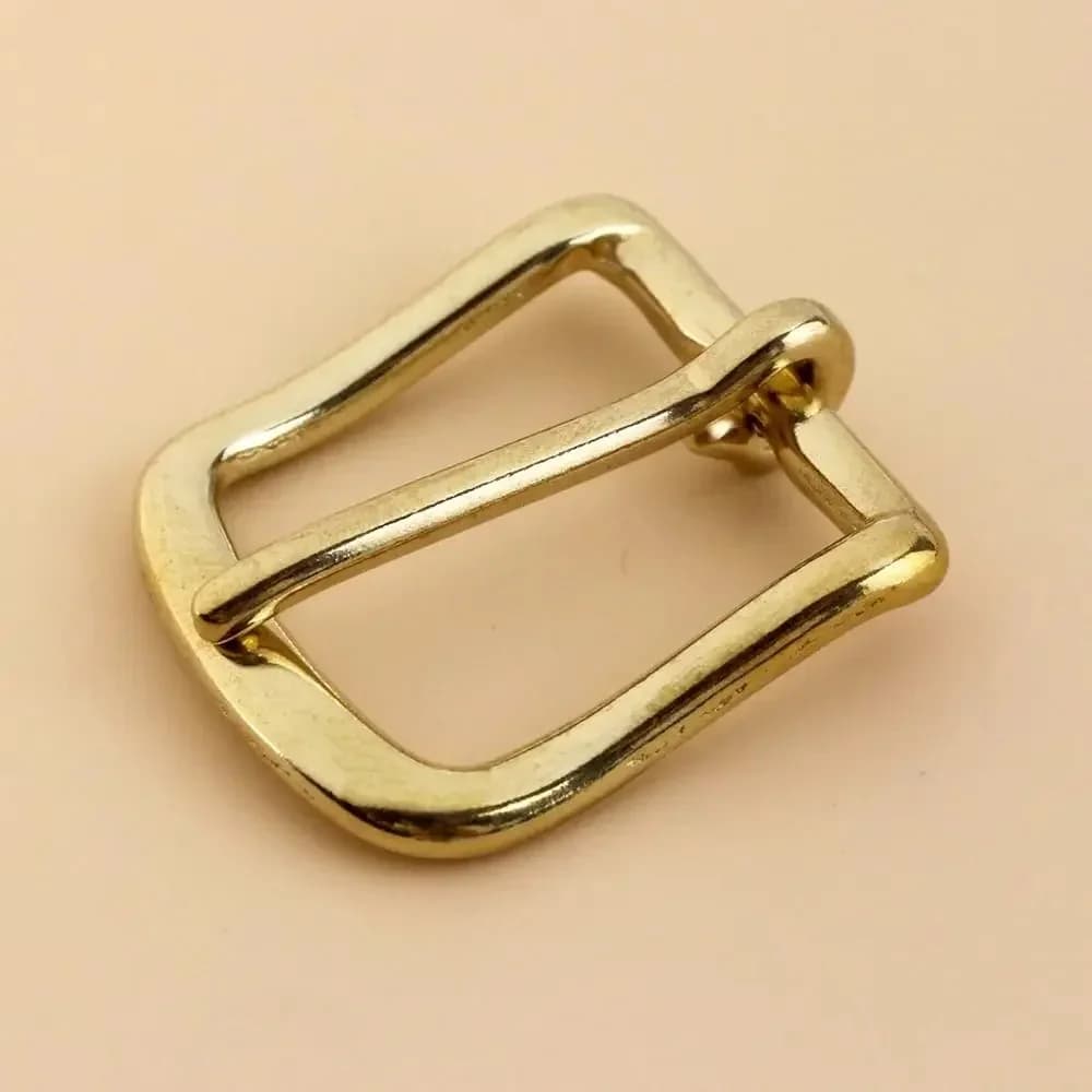 Boucle de ceinture en laiton massif, 1 pièce, barre d'extrémité, barre de talon, demi-boucle pour sac artisanal en cuir, sangle pour jean, sangle de collier de chien