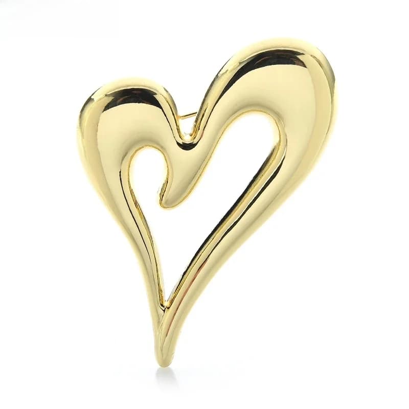 Wuli & baby 3 couleurs coeur broches métal conception Simple coeur amour femmes unisexe broche broches cadeaux