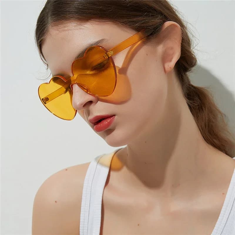 Lunettes de soleil en forme de cœur couleur bonbon, lunettes de personnalité océArabes, livraison gratuite, 2023