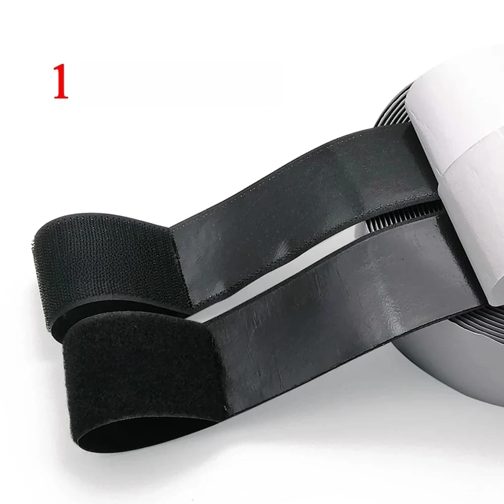 Ruban de fixation auto-adhésif solide à crochet et boucle, 1M, autocollant en nylon avec colle pour bricolage 16/20/25/30/40/50/100/110mm