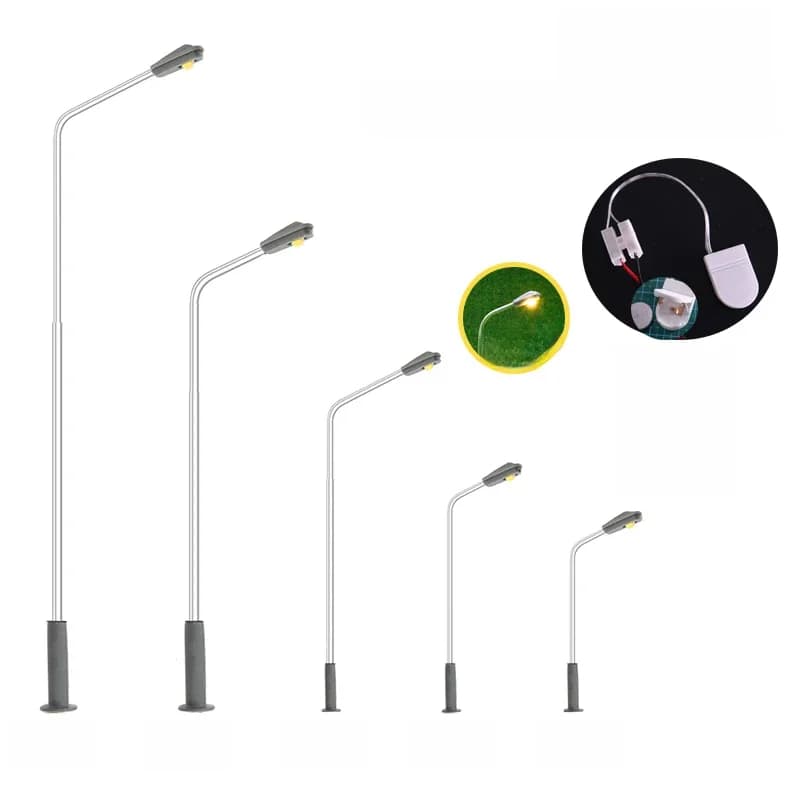 1:100-500 échelle modèle LED 3V lampadaire éclairage tête unique Train disposition paysage