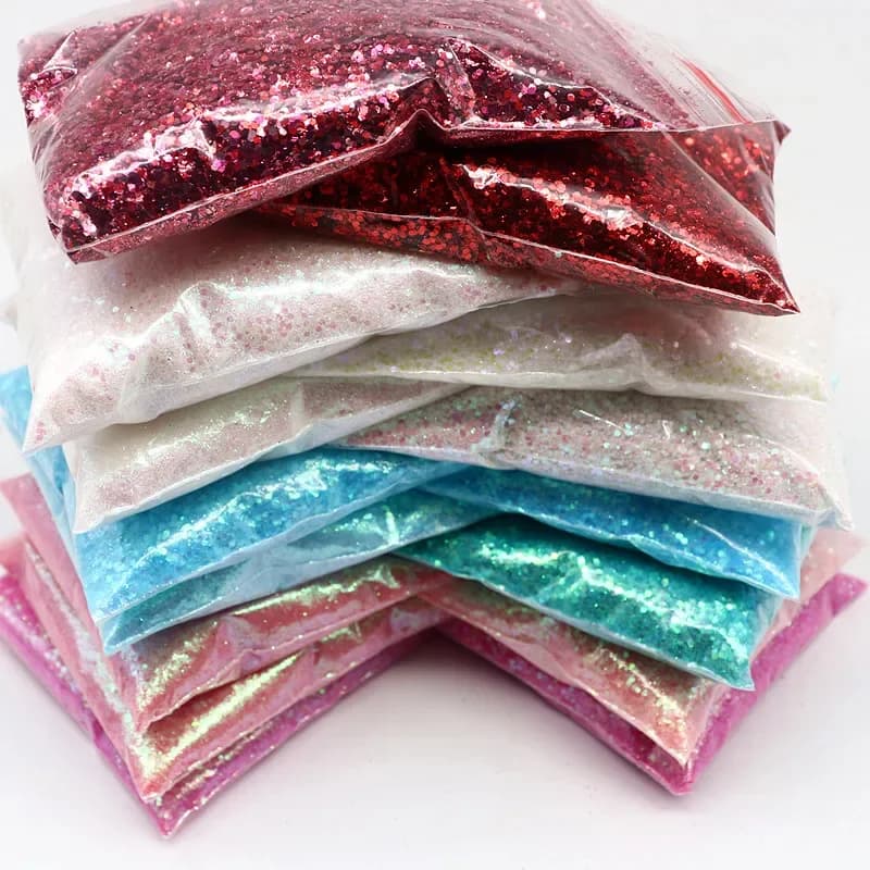 Ensemble de paillettes holographiques pour la décoration des ongles, paillettes de Noël, poudre à ongles sirène, série d'artisanat mixte, automne, 50g