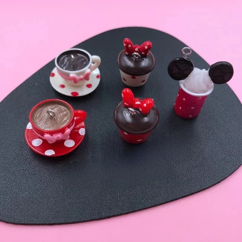 Breloques en résine 3D pour décoration de tasse, boucle d'oreille, accessoire de bijoux, porte-clés, bricolage exécutif, 10 pièces