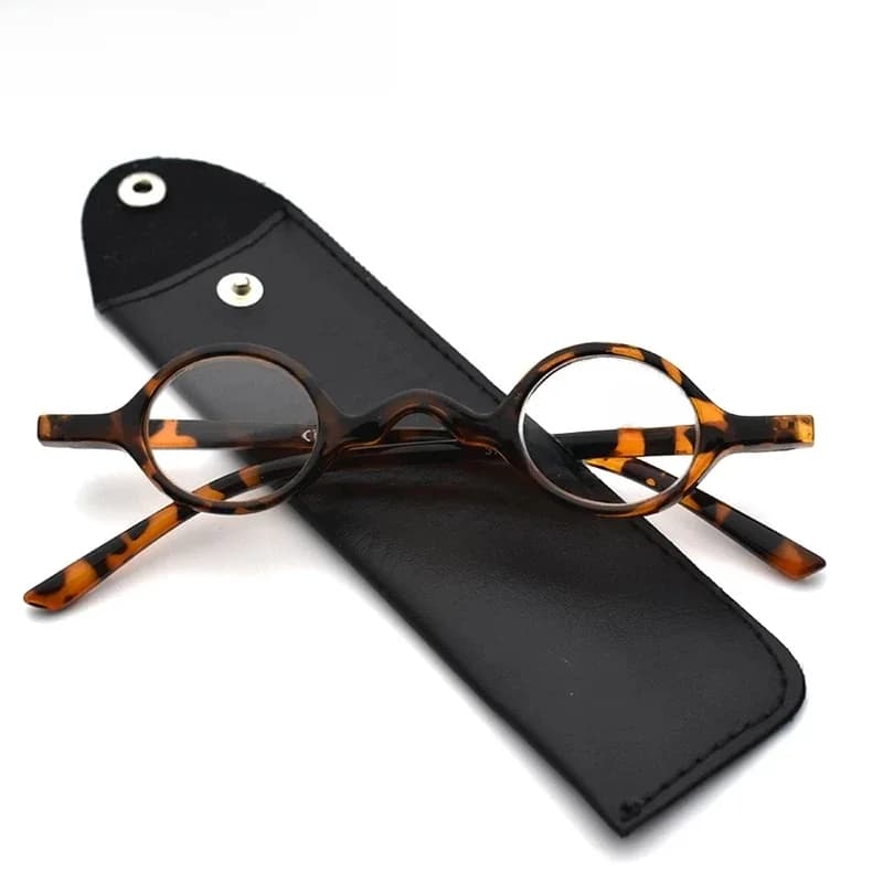 Lunettes de Lecture promenales Classiques Rétro Vintage pour Homme et Femme, Monture Ronde, Intelligentes, à la Mode, avec Sac, + 3.5