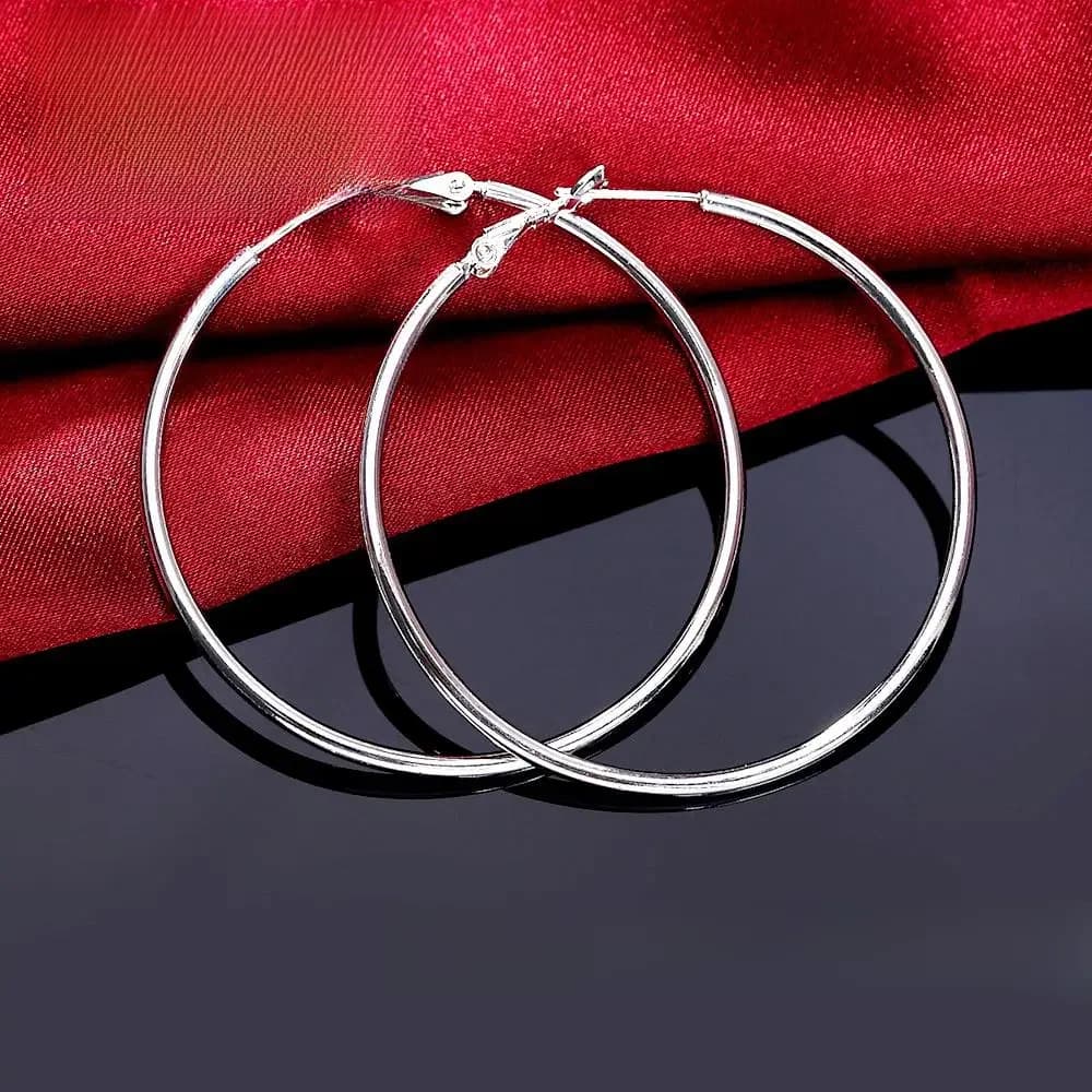 Grandes boucles d'oreilles rondes en argent sterling 925 pour femmes, tendance 2022, bijoux fantaisie, GaaBou, cadeau de Noël
