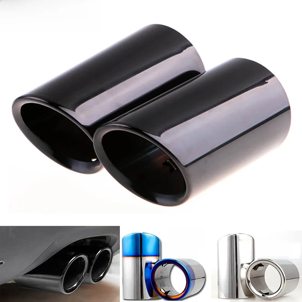 2 pièces/ensemble de couvercles de tuyaux d'échappement de voiture en acier inoxydable chromé pour Q5/A4/A4L/A3, VW Volkswagen