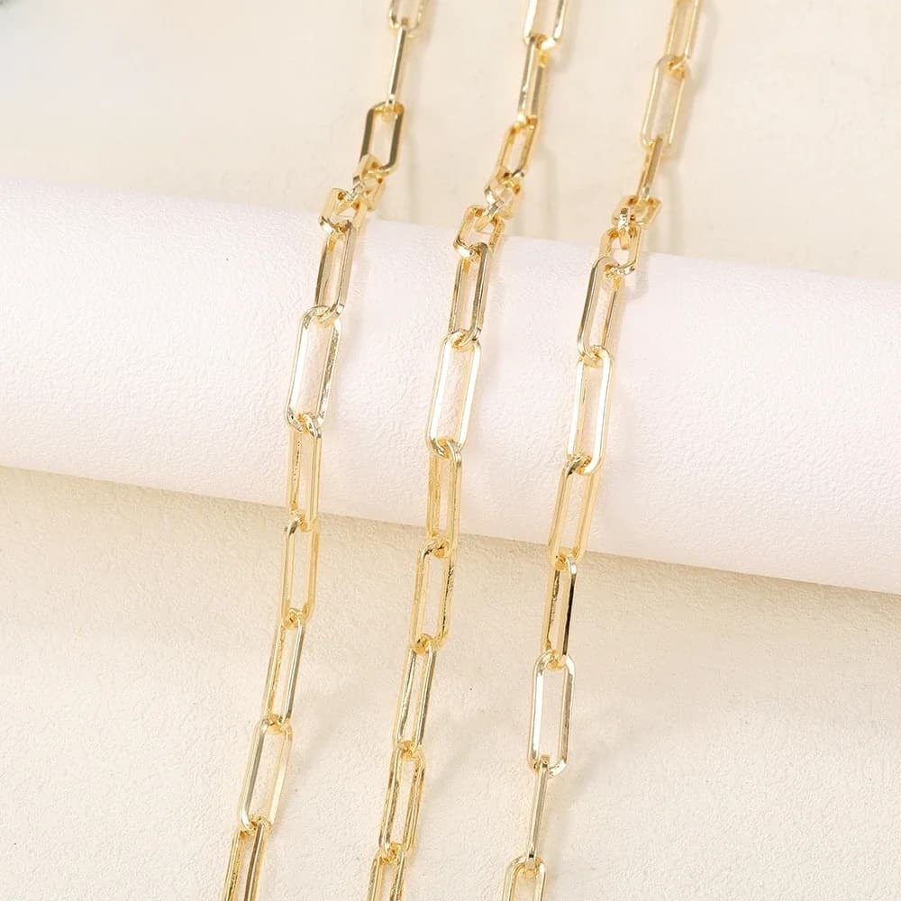 (4307) maillons de chaîne 15x5MM épaisseur 1MM 24K couleur or chaînes en laiton de haute qualité bijoux à bricoler soi-même résultats accessoires