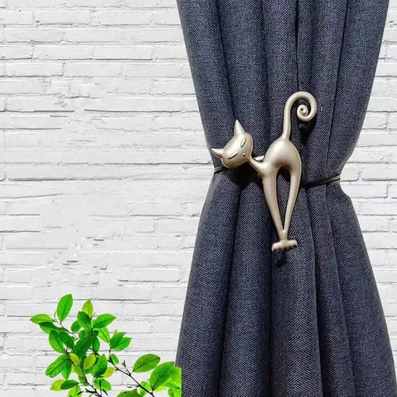 1 pièce Attache de rideau magnétique créative européenne, motif chat, support de rideau de haute qualité, crochet décoratif, accessoire de maison