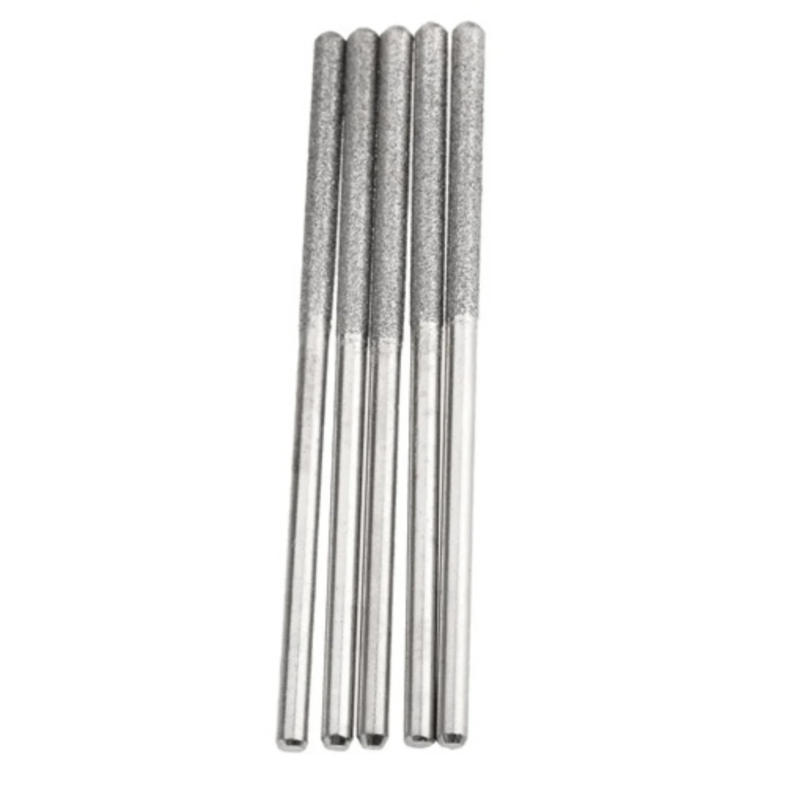 Têtes de meuleuse revêtues de diamant, perceuse 5x3mm, tige cylindrique à tête plate, bavures allongées, ensemble de polissage pour outil rotatif Dremel