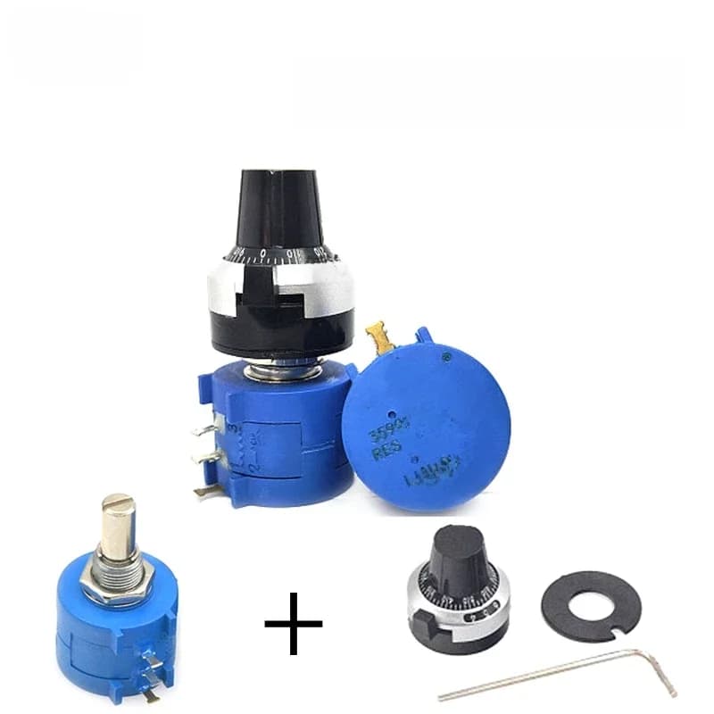 Potentiomètre multitours de précision série 3590S-2 3590S, résistance réglable à 10 anneaux + 1 pièce, cadran de comptage de tours, bouton rotatif de 6.35mm