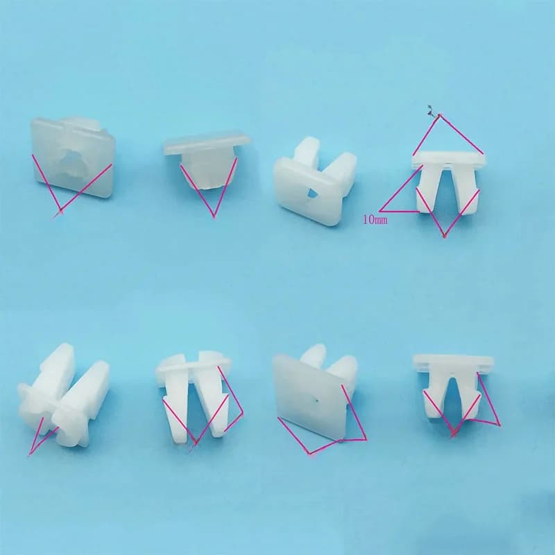 Clips de retenue en plastique, 50 pièces, fixation de phare de voiture, feu arrière, lampe de direction, tête carrée, vis d'écrou de fixation