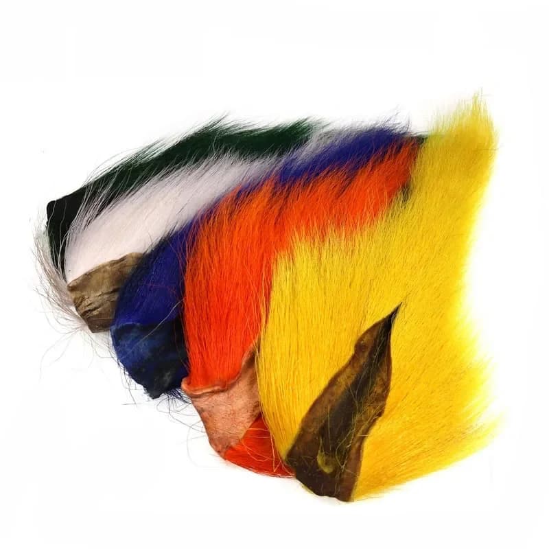 Vamfly – queue de cerf teintée en fourrure, 1 pièce, boucles pour Jigs, attache de mouche de saumon, banderoles d'eau salée, matériel de fixation de queue de mouche
