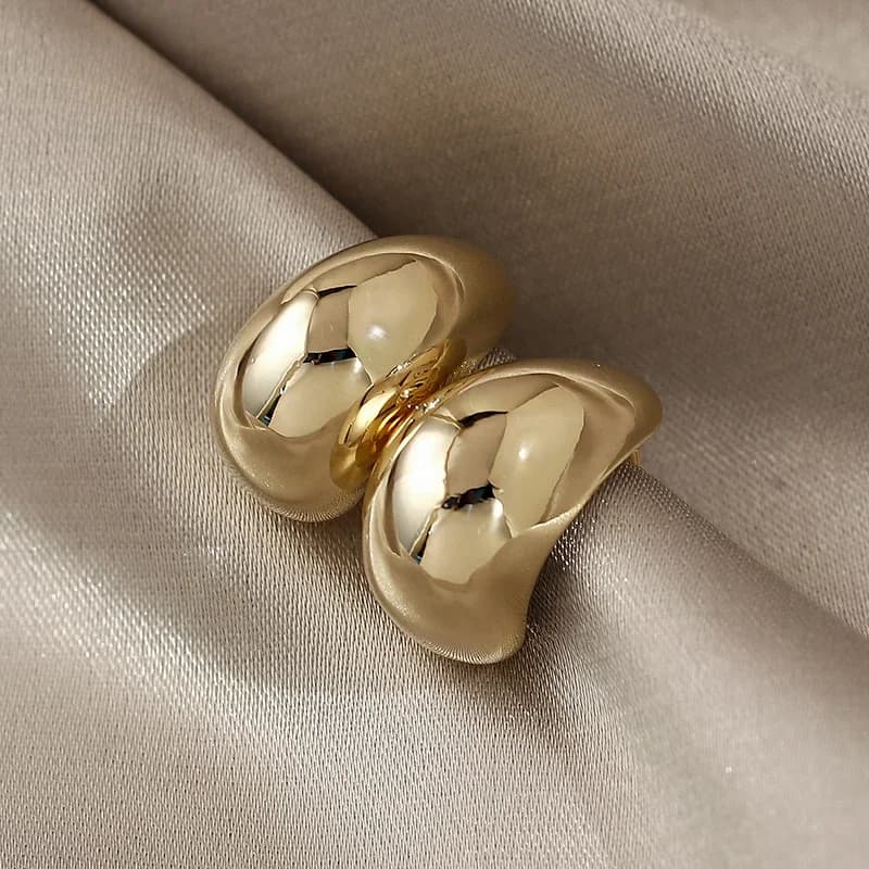 Boucles d'oreilles simples en forme de pois pour femmes, en alliage de cuivre, couleur or, bijoux de mode coréenne, Goth Party Girls, accessoire inhabituel, 2025