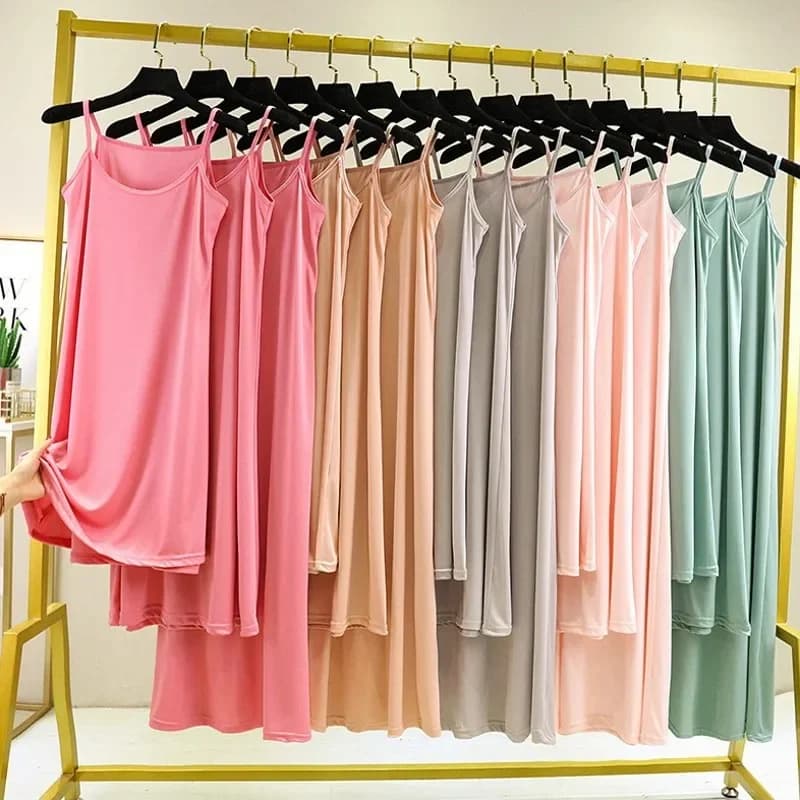 Jupon en Fibre de Satin pour Femme, Sous-jupe, Bretelles Spaghetti, Grande Taille, Été
