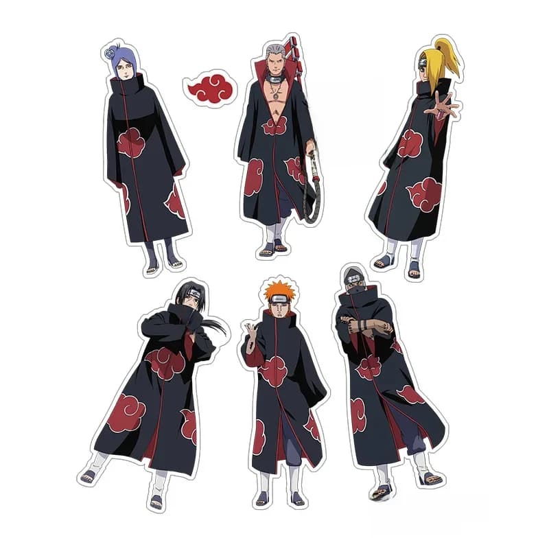 Brdwn NARUTO Deidara douleur Konnan Hidan Kakuzu Kisame Zed Tobi Akatsuki nuage rouge autorisation officielle Cosplay autocollants Paster