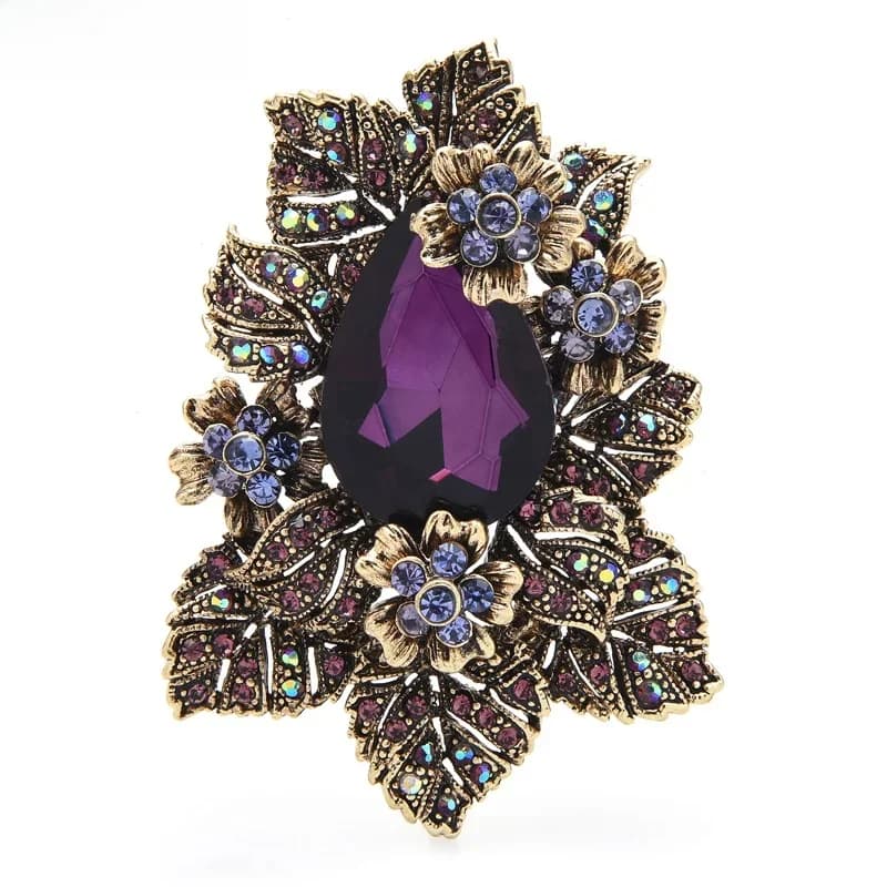 Wuli & baby violet cristal palais Style fleur broches pour femmes strass fête bureau broche broches cadeaux