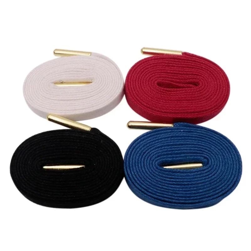 Coolstring – lacets cirés avec pointes en métal doré, 8MM, 100% coton, noir, blanc, rouge, bleu, imperméables, unisexe pour baskets, chaussures en toile