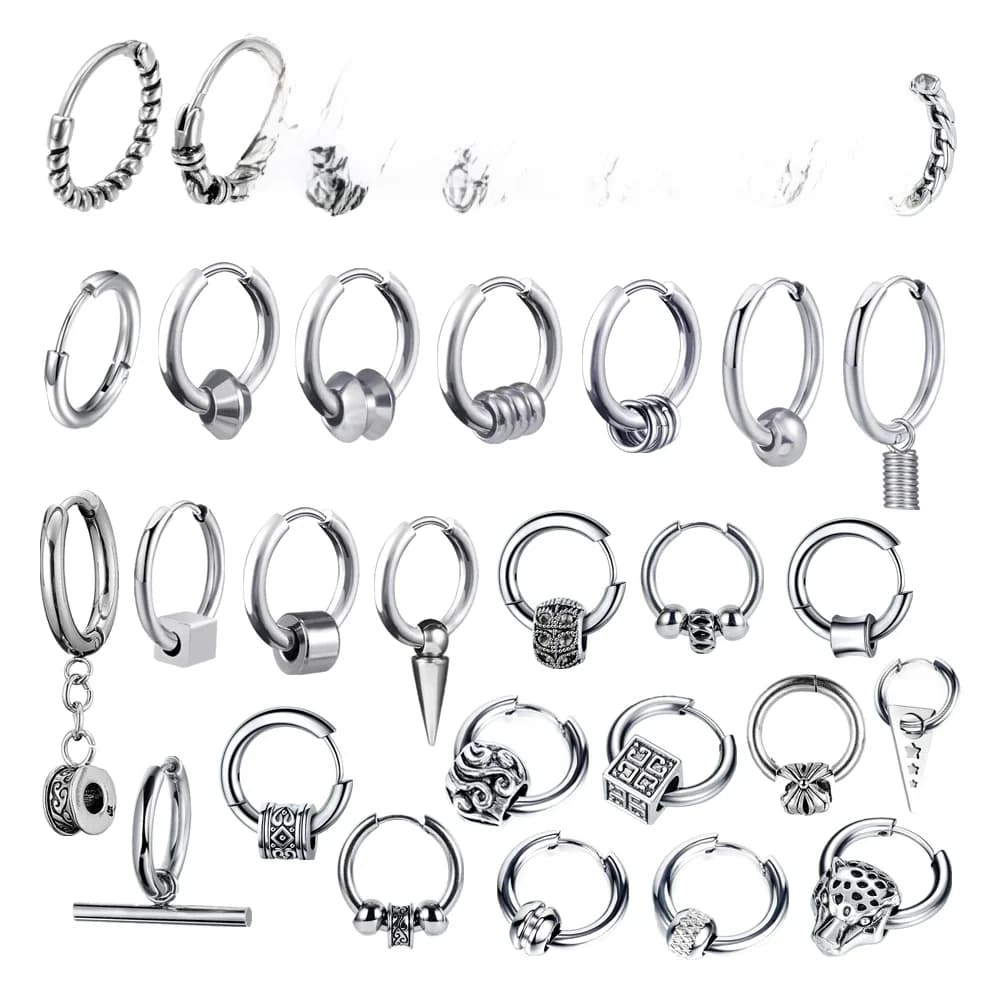 Boucles d'oreilles Punk rétro en acier inoxydable pour femmes et hommes, style gothique, rond, géométrique, Rock, bijoux, cadeaux, nouvelle collection 2021