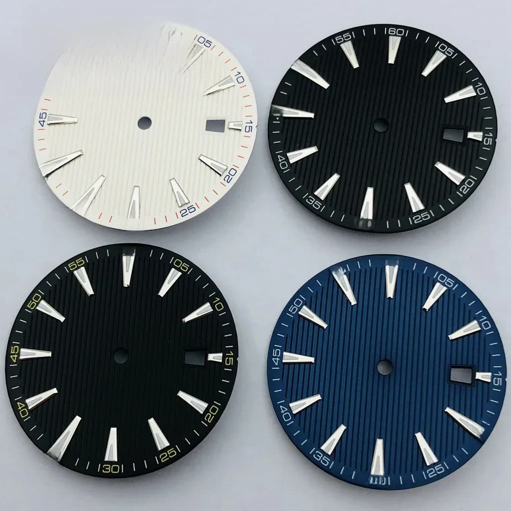 Miuksi – cadran de montre noir, bleu et blanc, 33.4mm, lumineux, adapté au mouvement NH35 ETA2824 2836 Miyota8215 821A Mingzhu DG2813 3804 PT5000