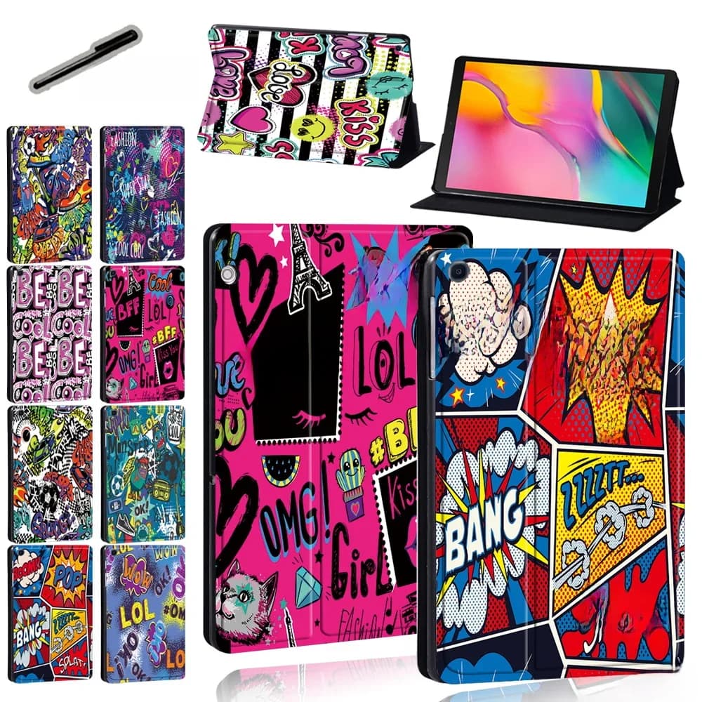 Étui graffiti pour tablette avec stylet, housse de protection pour Samsung Galaxy Tab Dock Lite, Tab A7, Tab A Horizon, Tab A 9.7, Tab Sinspectés, Tab A 8, s4, 6/7