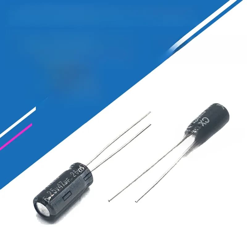 Condensateurs électrolytiques en aluminium 25V47UF 5x11mm 25v 47uf 47uf25v 25v47mf 47mf25v 25v47MFD 47mf 47MFD 25wv 25vdc
