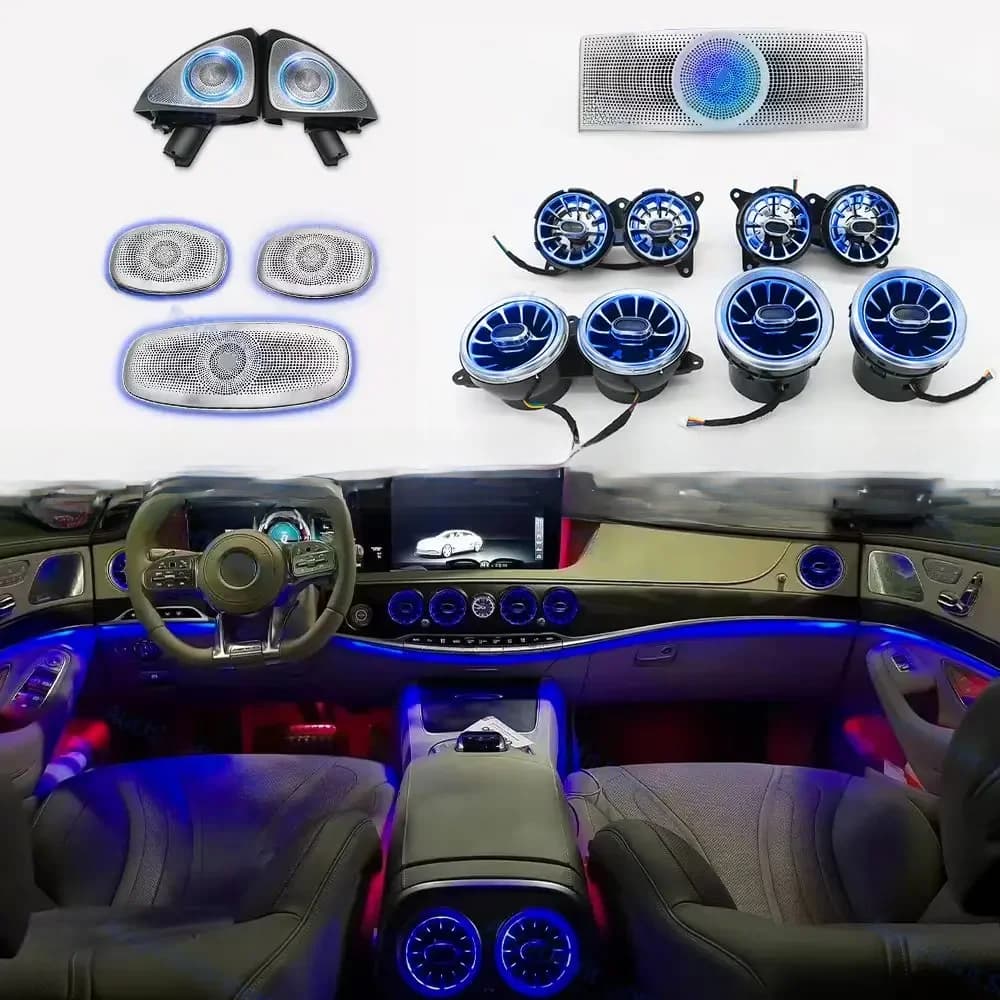 Haut-parleur rotatif 3D à LED 7/64 couleurs, Turbo ventilation de climatisation, pour mercedes-benz classe S W222 S400 S450 S320 S350