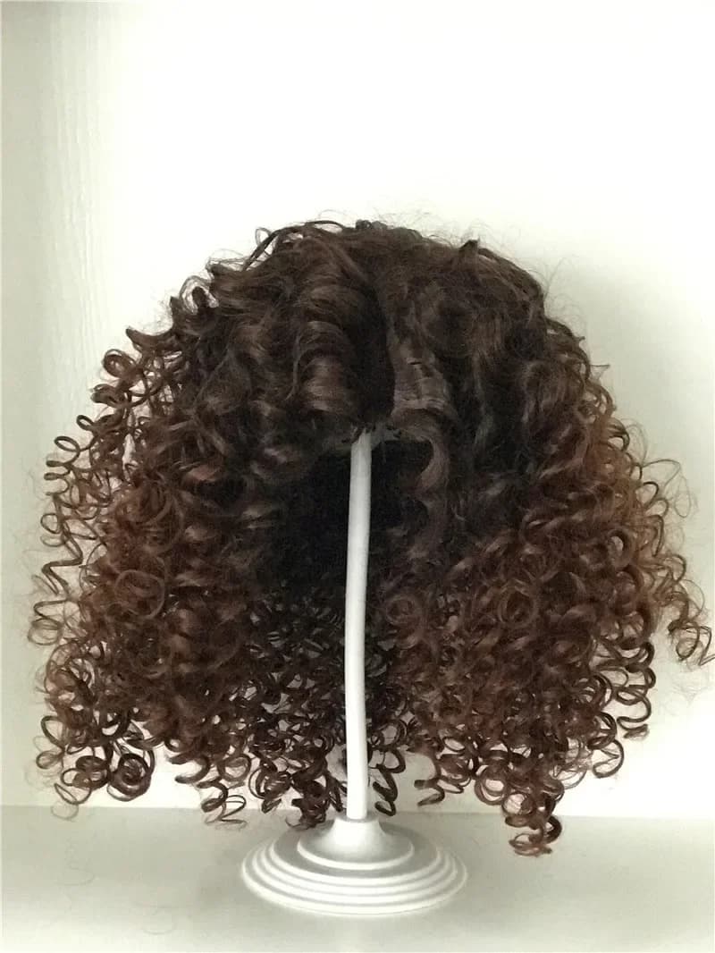 Perruque bouclée en Silicone pour poupée Reborn, cheveux longs, 60cm, DIY, 23 pouces