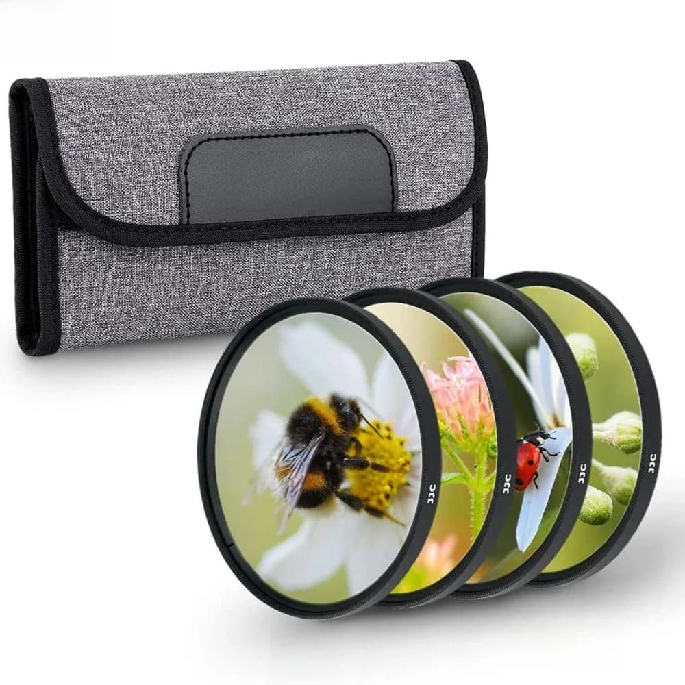 JJC Macro gros plan ensemble de filtres + 2 + 4 + 8 + 10 gros plan 40.5mm 49mm 52mm 55mm 58mm 62mm 67mm 72mm 77mm + pochette de filtre pour DSLR