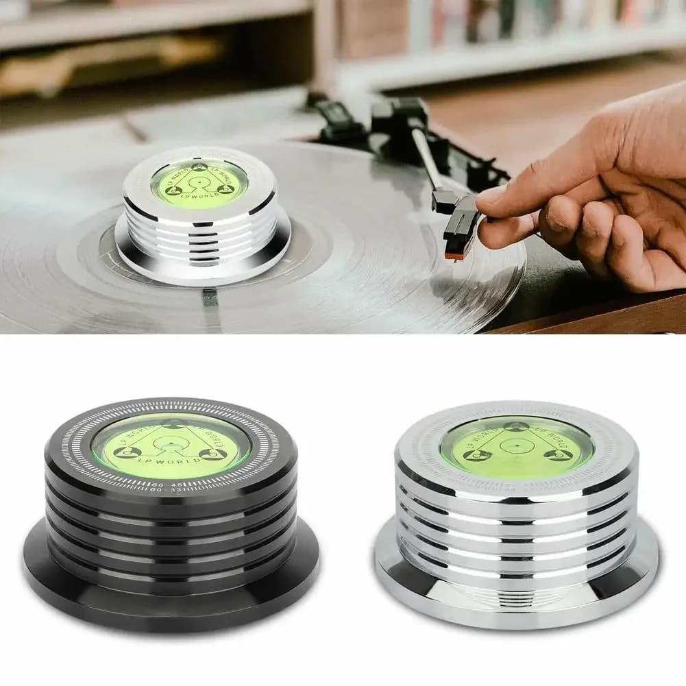 1 pièce 60 Hz pour stabilisateur d'enregistrement LP, stabilisateur universel pour tourne-disque vinyle, pince de stabilisation en aluminium avec poids en alliage