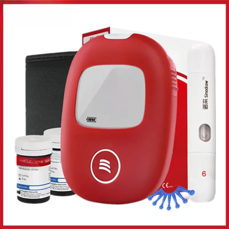 Sinocare Safe AQ compteur de glycémie intelligent pour diabète appareil médical glucomètre avec bandelettes de Test lancettes indolores 5s Simple