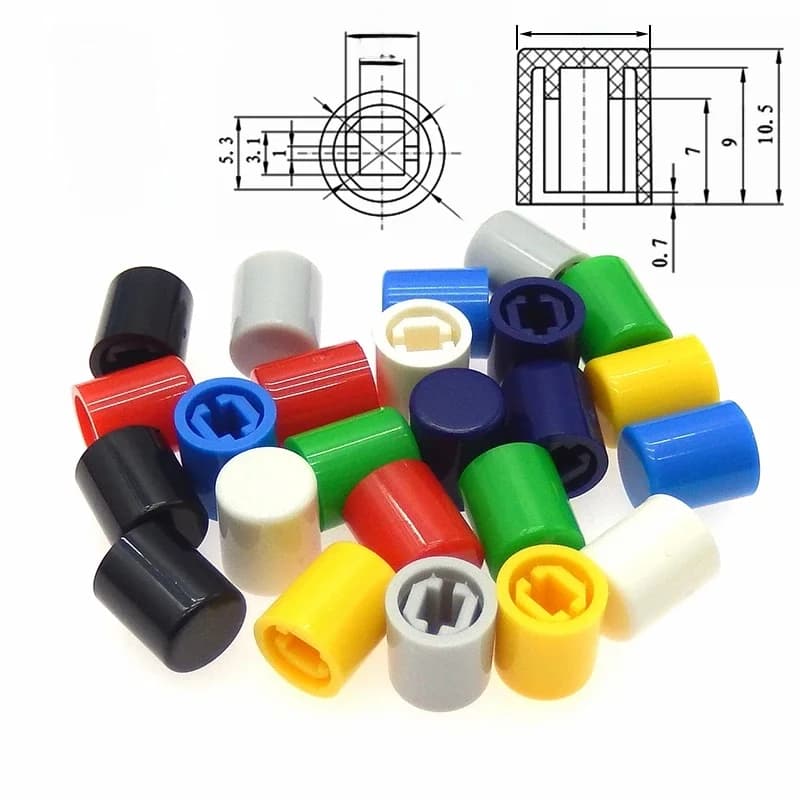 Capuchon de commutateur à bouton clé A11- Φ9mm, 50 pièces, 9x10MM pour A03 PS-22F03, interrupteur à bouton droit, interrupteur de Signal d'alimentation