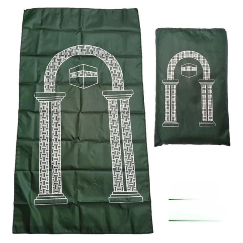 Tapis de prière musulmane, 60x100cm, tressé en PU, imperméable, avec une simple impression, pochette, couverture de voyage, pour la maison