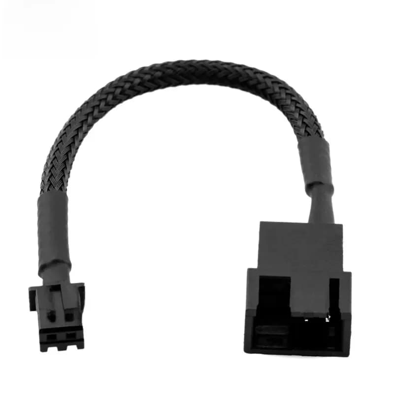 Câble adaptateur Angitu 2 broches pour ventilateur graphique vers carte mère GPU 4 broches/PWM, compatible GPU vers CPU, avec connecteurs 3 broches et 4 broches, gaine noire