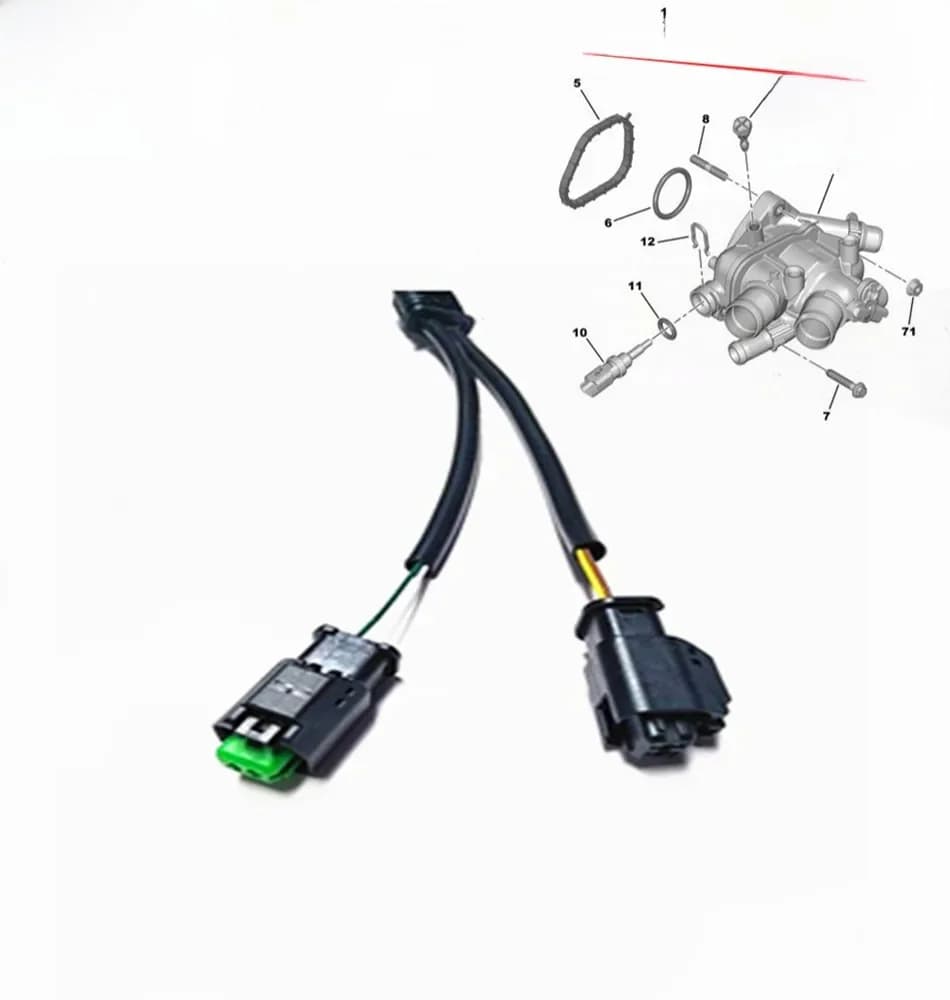 Thermoandreharness 9804315380-Ligne de température d'eau, pour KIT 207/308/3008/4008/Cristaux en C3/C4/C5/Mini/DS3