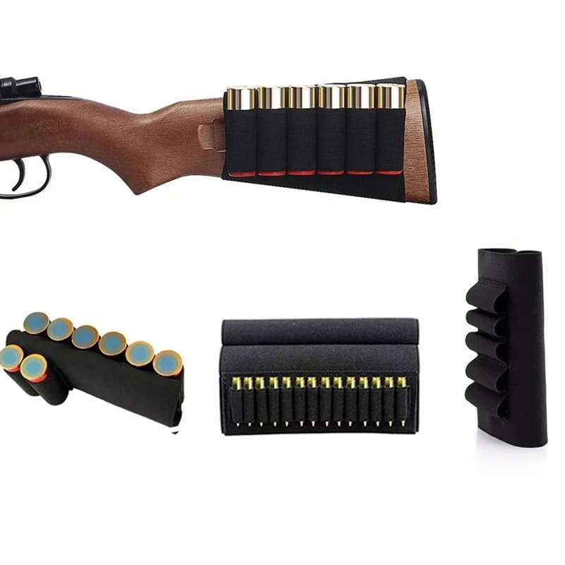 Tactique 5/8/9/14 tours fusil de chasse crosse repose-joue fusil munitions pochette support de coque Bandolier 12 jauge cartouche sac