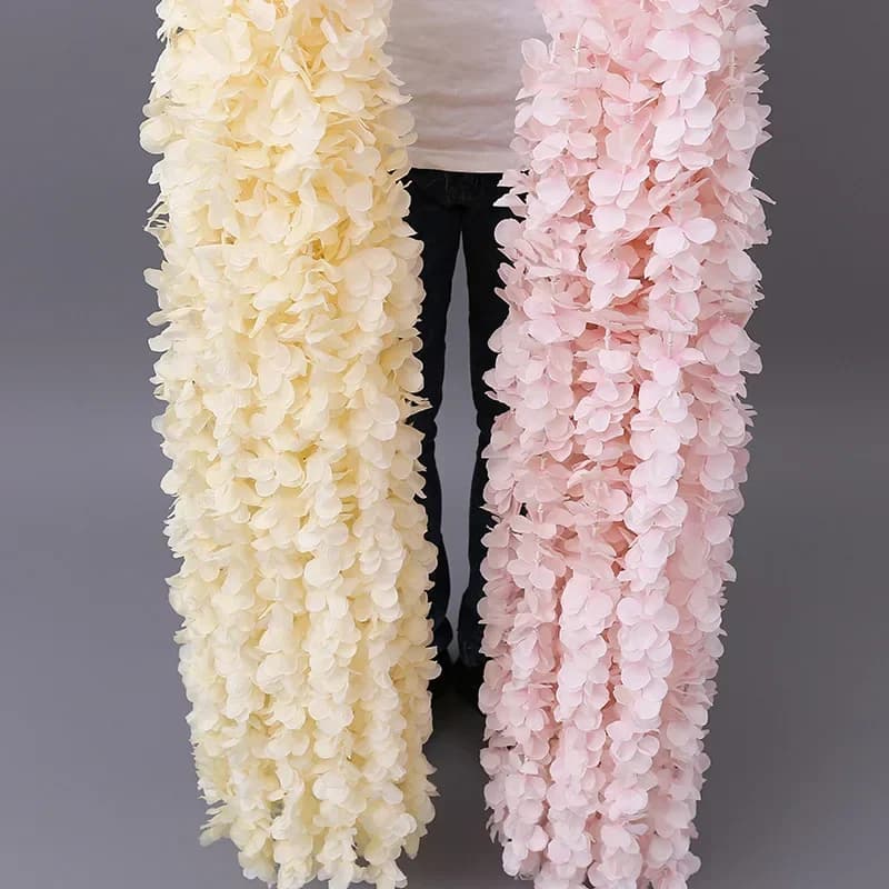 Guirxiété de glycine artificielle pour salle de mariage, vigne d'hortensia, décoration de fond de mariage, fleurs de plafond, 10 pièces par lot