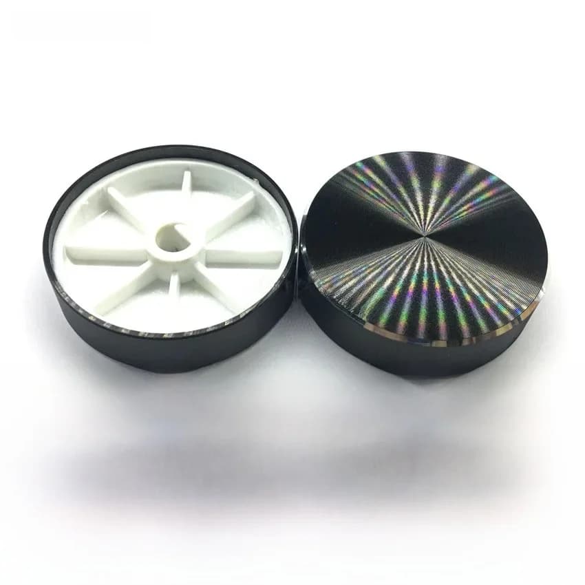 Bouton de potentiomètre en alliage d'aluminium, trou d'arbre 40x10mm 6mm, bouton de contrôle du Volume, bouton Audio noir (axe D), 1 pièce