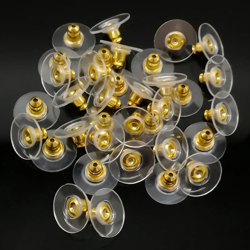 Bouchons ronds pour boucles d'oreilles, 100 pièces/lot, crochets pour dos de boucles d'oreilles, bouchons bloqués, manchons de boucles d'oreilles pour la fabrication de bijoux, accessoires de