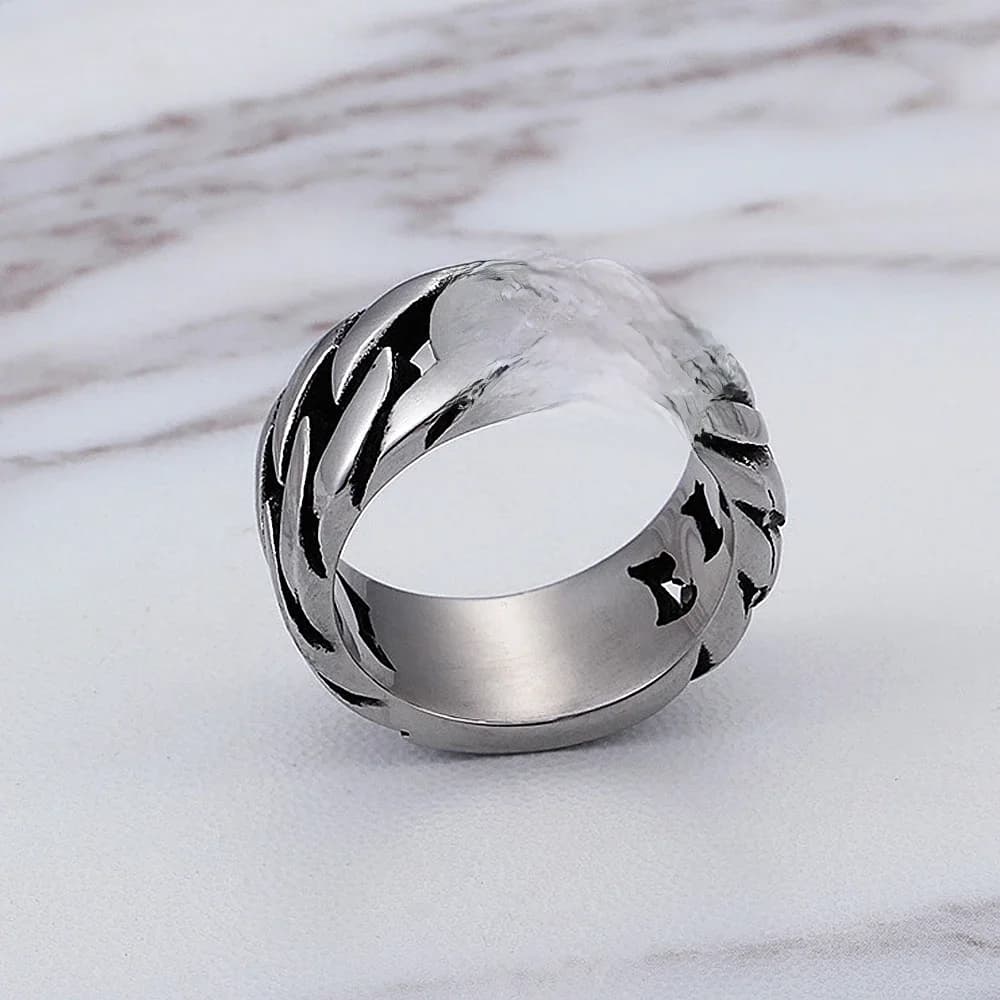 Bague de motard en acier inoxydable pour hommes et femmes, bijoux de mode coréenne, lien simple, punk, hip hop, cadeau, 10mm