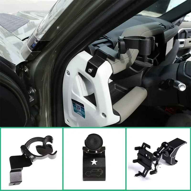 Garniture de support de téléphone portable en alliage d'aluminium pour Land Rover Defender 90 110 2020-2024, accessoires de support de téléphone portable pour grille d'aération de voiture