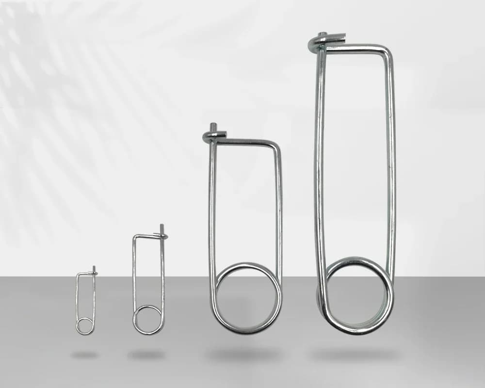 Grands broches de verrouillage de sécurité de fil de ressort de pince à ressort d'acier inoxydable, goupille de sécurité de Tension enroulée
