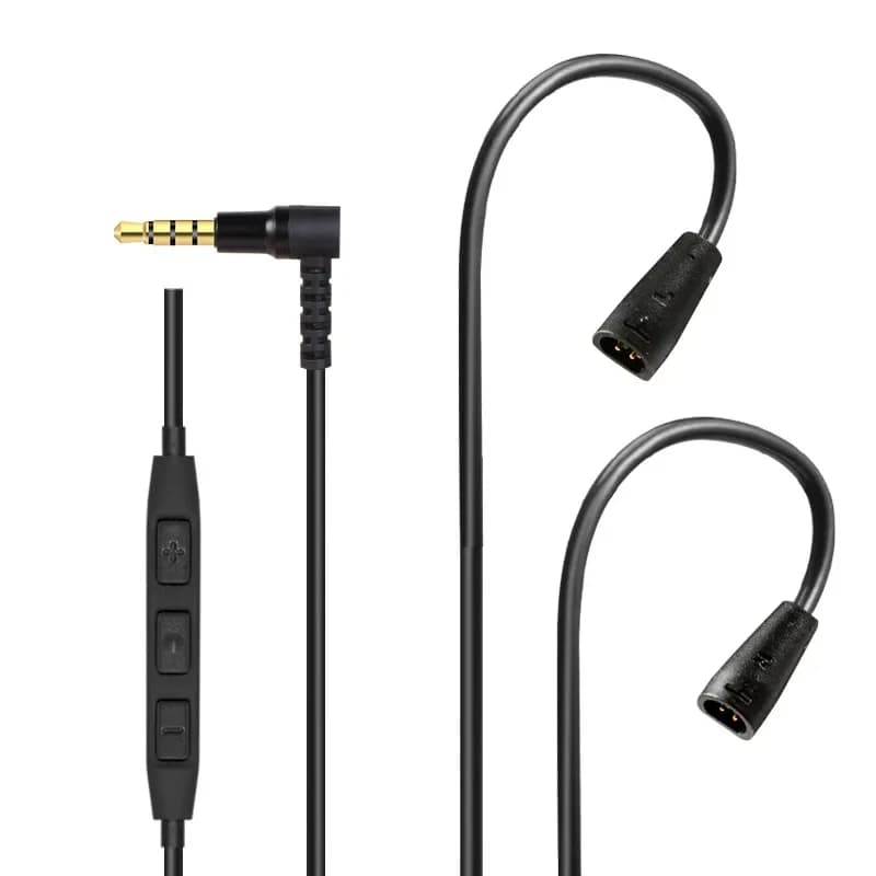 Câble de mise à niveau de casque en TPE noir avec Microphone, réglage du Volume, Ie80s IE80 Ie8i IE8