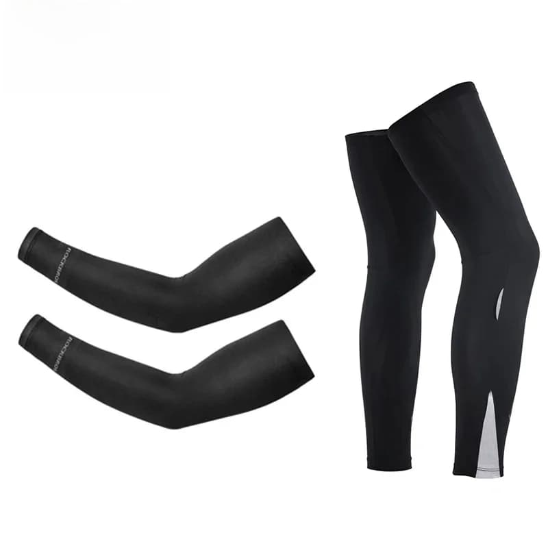 ROCKBROS – manches de cyclisme, sport en plein air, Protection solaire, UV, tissu glacé, leggings de basket-ball, pêche